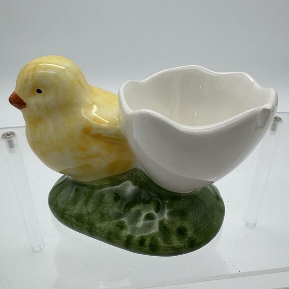 Bordallo Pinheiro For Sur La Table Egg Cup Cracked Eggshell with Chick Portugal - Picture 2 of 8